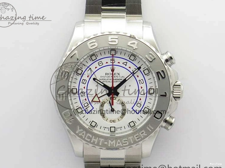 MiroTime 1218 Breathable YachtMaster II 116689 SS JF 1:1 Best Edition White Dial Blue On SS Bracelet A 3578